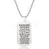201 Stainless Steel To My Daughter Dog Tag Pendant Ball Chain Necklaces FS-WG527E6-20-1