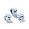 Luminous Polymer Clay Rhinestone Floral Ball Beads CLAY-U002-01C-2