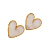 Fashionable 304 Stainless Steel Heart Stud Earrings JW1636-2-2