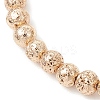 Electroplated Natural Lava Rock Round Beads Stretch Bracelets for Women Men BJEW-JB11982-03-3