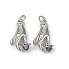 Brass Micro Pave Cubic Zirconia Pendants KK-C093-01B-P-1