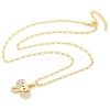 Brass Micro Pave Clear Cubic Zirconia Pendant Necklaces for Women NJEW-M084-02G-02-2