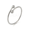 Non-Tarnish 304 Stainless Steel Round Ball Open Cuff Finger Rings for Women X-RJEW-C105-01P-1