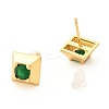 Brass Micro Pave Cubic Zirconia Stud Earrings EJEW-F273-14A-G-2