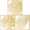 3Pcs Leaf Acrylic Mirror-Like Wall Stickers DIY-WH0304-722B-1