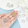 8Pairs 4 Styles 304 Stainless Steel Huggie Hoop Earrings STAS-UN0021-60P-2