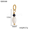 Natural Lapis Lazuli Faceted Round & Shell Pendants G-OY009-86G-2