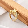 Rack Plating Brass Micro Pave Clear Cubic Zirconia Cuff Rings for Women RJEW-M028-117G-2