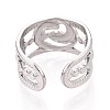 304 Stainless Steel Cuff Rings for Women RJEW-N052-08P-3