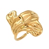 Flower 304 Stainless Steel Cuff Rings for Women RJEW-Z123-01G-3