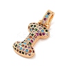 Brass Micro Pave Cubic Zirconia Pendants KK-C076-29I-G02-2