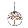 Wire Wrapped Heart Bead Acrylic Big Pendant Decorations LS-HJEW-A005-04-1