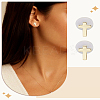 1Pair Brass Cross Stud Earrings EJEW-LP0002-52-1