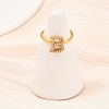 304 Stainless Steel Micro Pave Cubic Zirconia Cuff Open Rings LS-RJEW-D336-01G-09-5