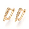 Brass Micro Pave Cubic Zirconia Hoop Earring Finding KK-N261-40G-1