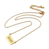 304 Stainless Steel Rectangle with Laser Cut 11:11 Pendant Necklaces for Women NJEW-Z091-16G-01-3