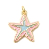 Brass Enamel Sea Animals Pendants KK-I378-15G-B-2