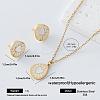 304 Stainless Steel Enamel Heart Flower Pendant Necklace & Stud Earrings Set for Women TJ2009-4-1