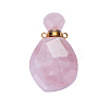 Faceted Natural Gemstone Openable Perfume Bottle Pendants G-CJ0001-36A-1