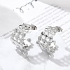 304 Stainless Steel C-Shaped Stud Earrings for Women EJEW-A119-15P-1