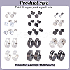 28Pcs 9 Style Clear Cubic Zirciona Diamond & Flat Round Stud Earrings & Ear False Plugs & Hoop Earrings EJEW-AN0003-46-2