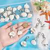 Angel Acrylic & Glass Pearl & Shell Pendant Decorations HJEW-GO00037-3