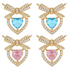 8Pcs 2 Colors Brass Micro Pave Cubic Zirconia Pendants KK-BBC0019-71-7