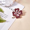 Cubic Zirconia Clover Brooch Pin JBR105C-9