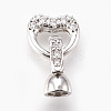 Brass Micro Pave Cubic Zirconia Fold Over Clasps KK-P164-07P-1