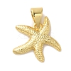 Starfish Rack Plating Brass Charms KK-U027-36G-1