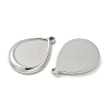 304 Stainless Steel Pendant Cabochon Settings STAS-D127-12P-2