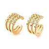 Brass Micro Pave Clear Cubic Zirconia Cuff Earrings EJEW-F370-38B-G-3