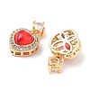 Brass Clear Cubic Zirconia Pendants KK-B102-05G-02-2