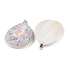 Natural Shell Polymer Clay Rhinestone Pendants KK-F868-20P-01-2
