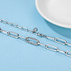 Simple Brass Micro Pave Clear Cubic Zirconia Paperclip Chain Necklaces for Daily Wear TA5065-2