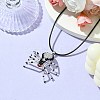 Braided Glass Seed Bead Spider Pendant Necklaces NJEW-MZ00036-01-2