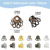 600PCS 6Colors Iron Bead Caps IFIN-YW0003-06-2