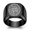 The Seven-Pointed Star Pattern 304 Stainless Steel Finger Rings FS-WGB7142-13-1