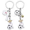 WEWAYSMILE 2 pcs Dog Keychain Car Keychain Pet Pendant Key-Ring Lovely Dog Key-ring Portable Metal Keychain Gift for Pet Lover Birthday Puppy Theme Party Supplies (Soccer and Dogs) JX799A-1