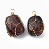 Natural Mahogany Obsidian Pendants G-N332-50-13-2