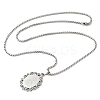 201 Stainless Steel Oval with Virgin Pendant Box Chain Necklaces NJEW-H055-08P-4