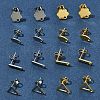16Pcs 8 Styles 201 Stainless Steel Stud Earring Findings with Hole EJEW-FS0001-21-7