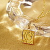 304 Stainless Steel Square Pendant Necklace CP3503-1-2