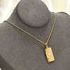 304 Stainless Steel Pave Opalite Rectangle Pendant Necklaces for Women Men NJEW-R018-05G-02-3