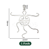 1Pc Rhodium Plated 925 Sterling Silver 5 Prongs Pendant Blank Cabochon Settings FIND-GO0001-75-2