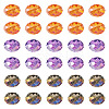 36Pcs 3 Styles Baking Paint Transparent Glass European Beads GPDL-TA0001-07-1