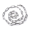 Non-Tarnish 304 Stainless Steel Paperclip Chain Necklaces NJEW-O124-01P-1