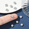 SHEGRACE Brass Pave Clear Cubic Zirconia Flat Round Connector Charms XGRQ3D002-500P-4