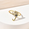 304 Stainless Steel Cubic Zirconia Cuff Open Rings for Women LS-RJEW-Z122-02G-01-2