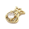 Bag Shape Brass Pave Clear Cubic Zirconia Cabochons KK-A275-33B-G-2
